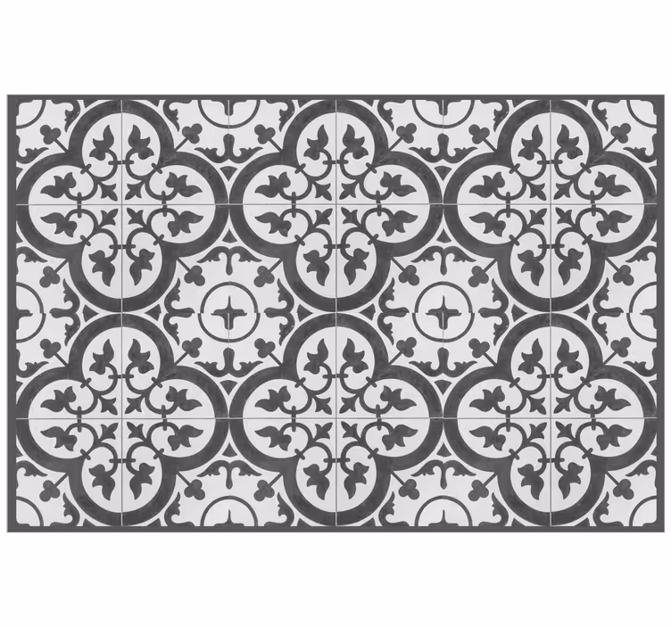 Gray roller blind with decorative cement tiles - TenStickers