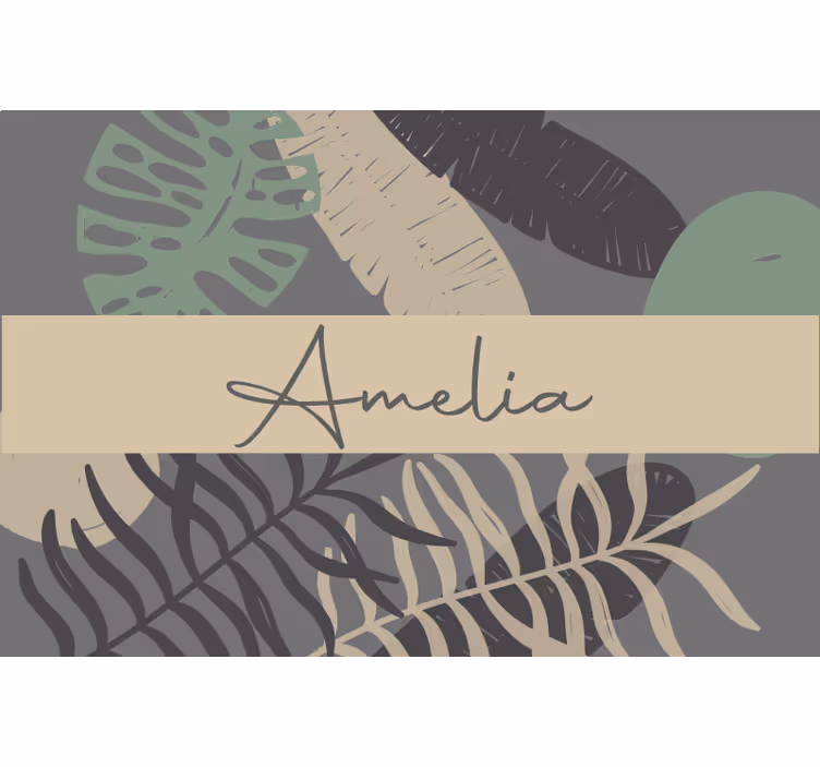 Beige roller blind in boho jungle style - TenStickers