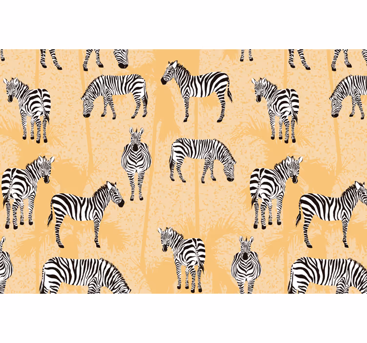 Beige roller blind with zebra and palms design - TenStickers