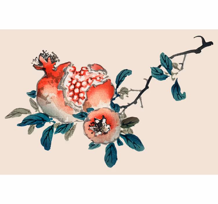 Beige roller blind with fruits on a tree design - TenStickers