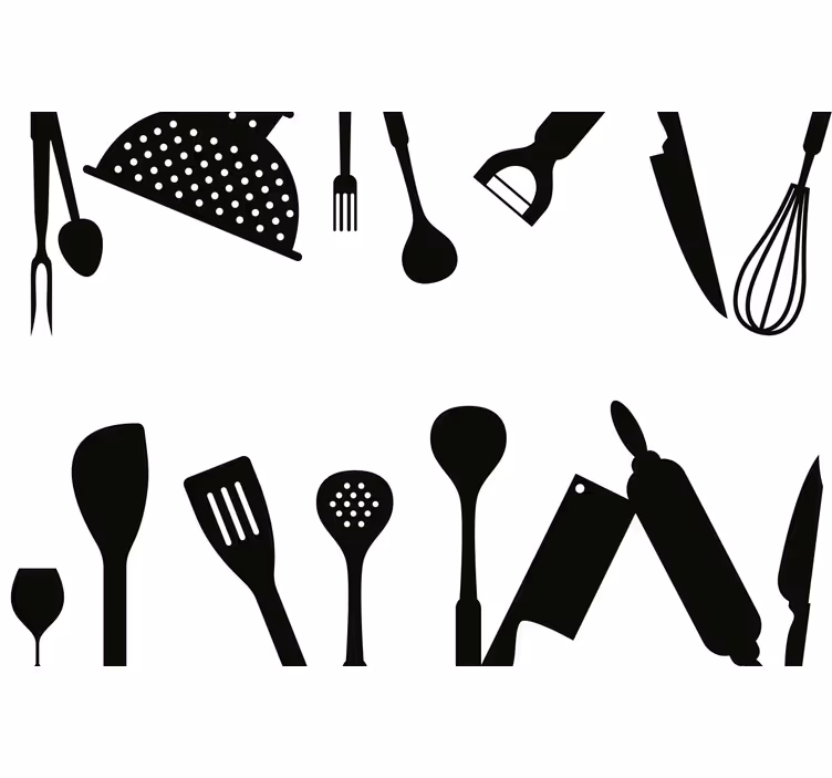 Black roller blind cooking tools - TenStickers