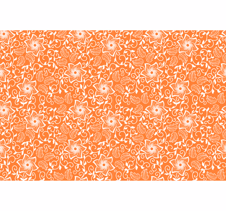 Orange roller blind with paisley flowers design - TenStickers