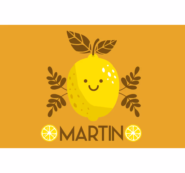 Orange roller blind smiling lemons custom made - TenStickers