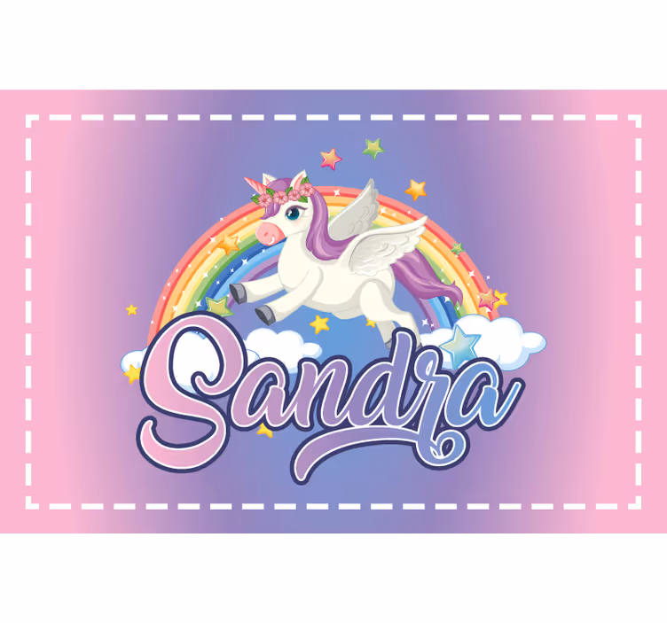 Purple roller blind beautiful unicorn customizable for kids - TenStickers