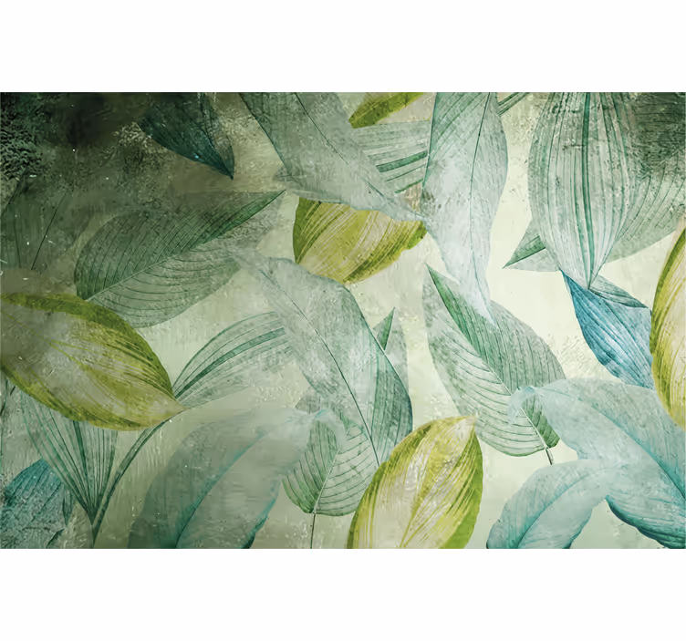 Outdoor roller blind with tropical green leaves pattern - TenStickers