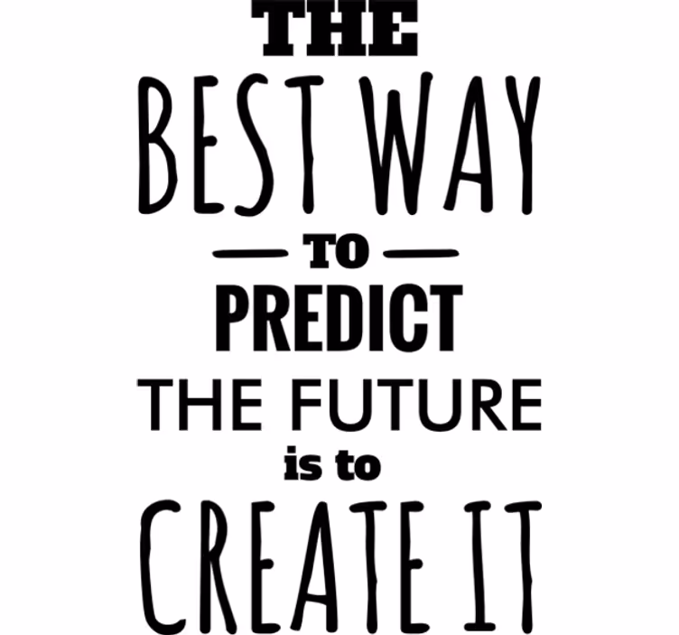 Office roller blind with decorative vinyl predict future - TenStickers
