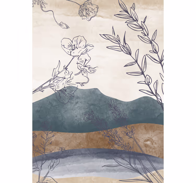 Office roller blind painted nature design - TenStickers