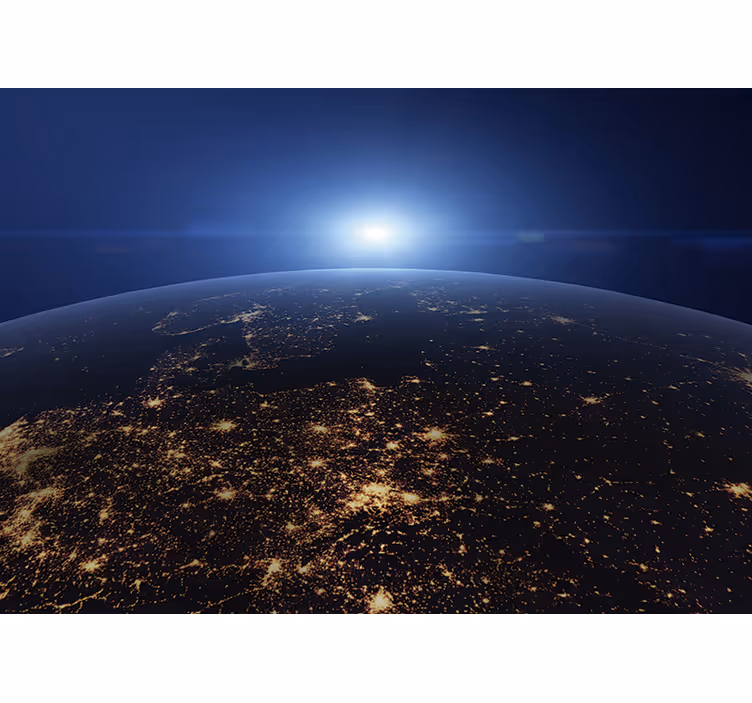 Bedroom roller blind earth from space with continents - TenStickers