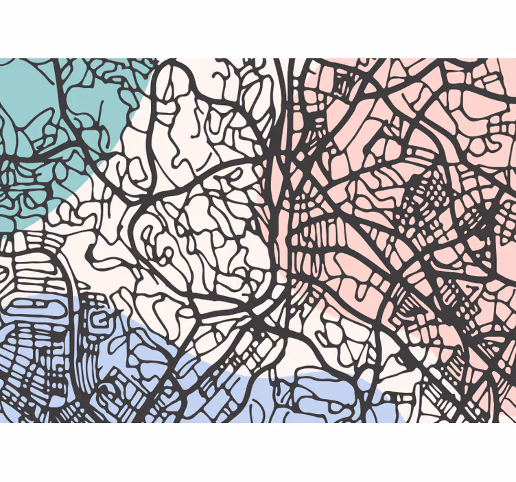 Bedroom roller blind beige kuala lumpur map print - TenStickers