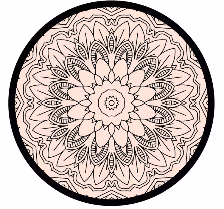 Bedroom roller blind visual effect round rug - TenStickers