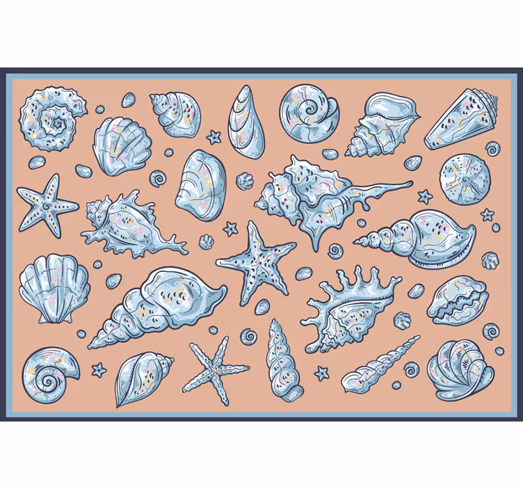 Bedroom roller blind seashell drawings - TenStickers