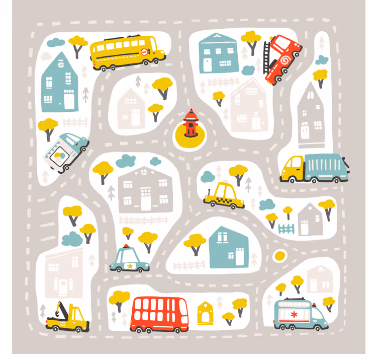 Children room roller blind city nordic design - TenStickers