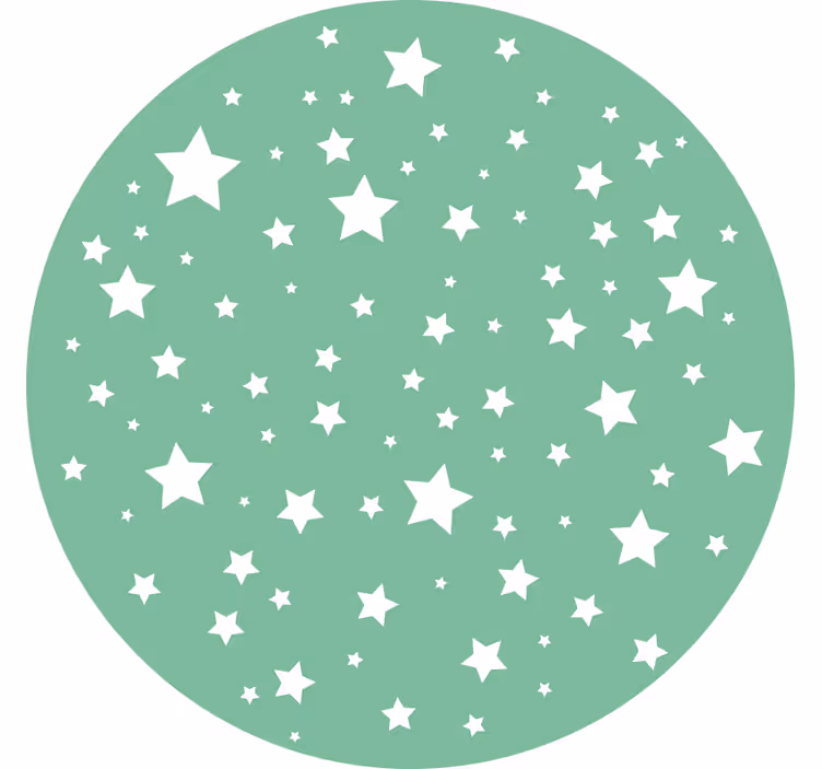 Children room roller blind green round stars - TenStickers