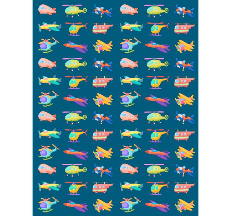 Children room roller blind with colorful planes and aircraft - TenStickers