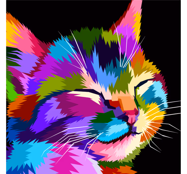 Children room roller blind cat portrait color - TenStickers