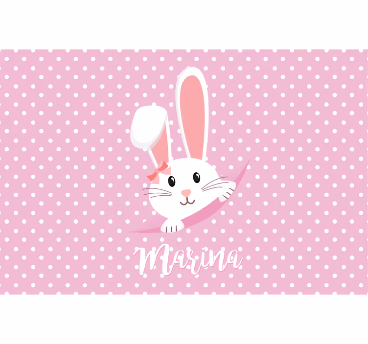 Children room roller blind cute bunny for girl name - TenStickers