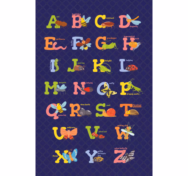 Children room roller blind english alphabet - TenStickers