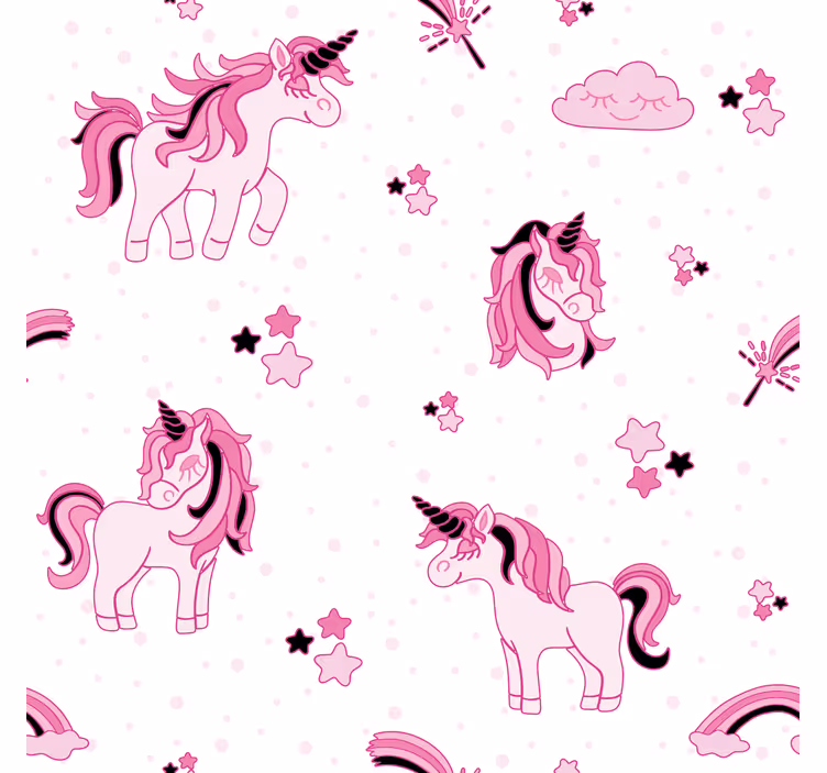 Children room roller blind doodle style unicorn world - TenStickers