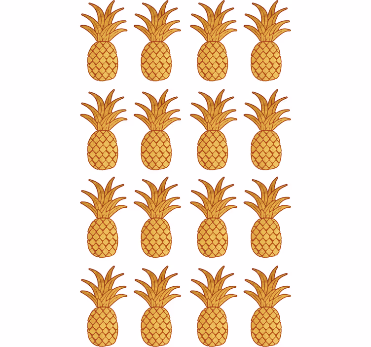 Teenage bedroom roller blind golden pineapple pattern - TenStickers