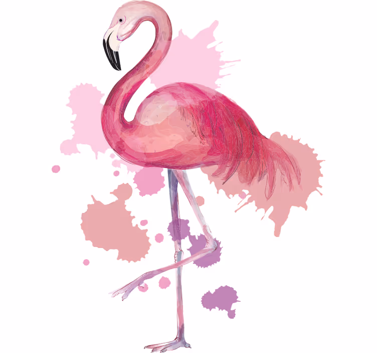 Teenage bedroom roller blind vintage flamingo splash - TenStickers