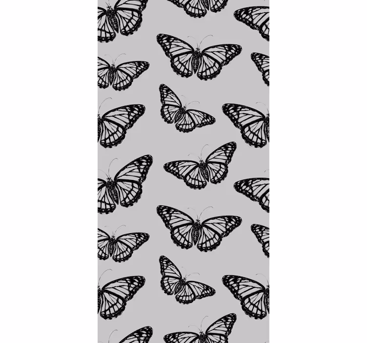 Teenage bedroom roller blind butterfly wings black and white - TenStickers
