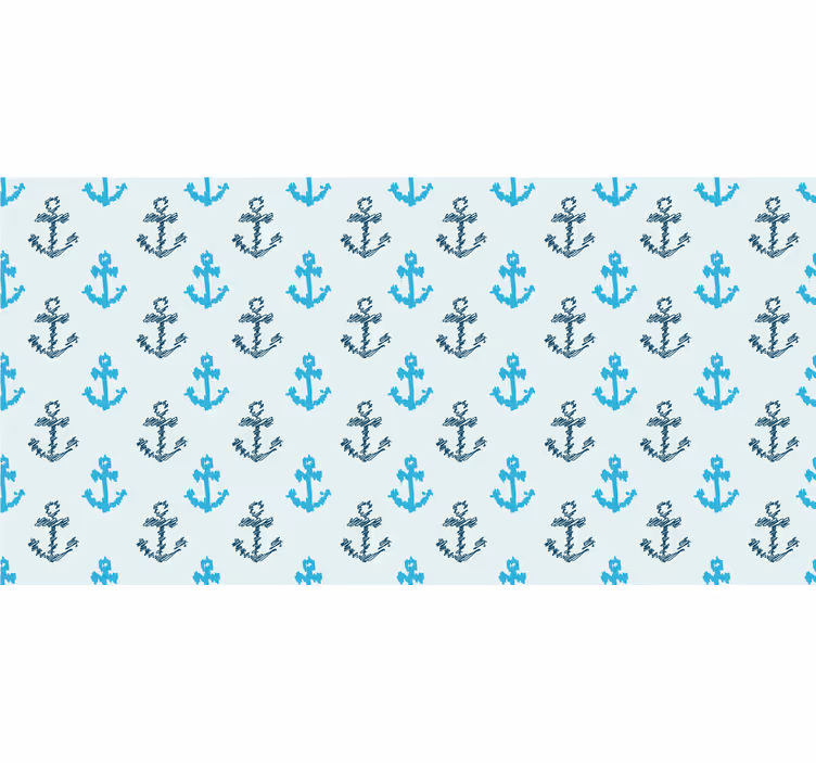 Teenage bedroom roller blind with distorted blue anchors - TenStickers