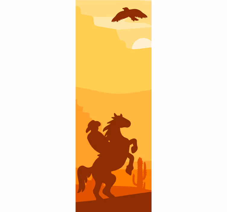 Teenage bedroom roller blind cowboy landscape - TenStickers