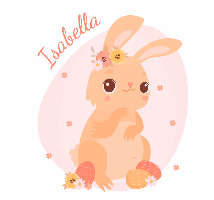 Teenage bedroom roller blind with custom rabbit name - TenStickers