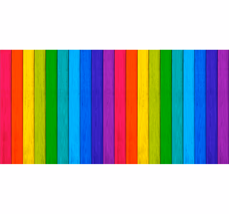 Teenage bedroom roller blind with realistic rainbow wood - TenStickers