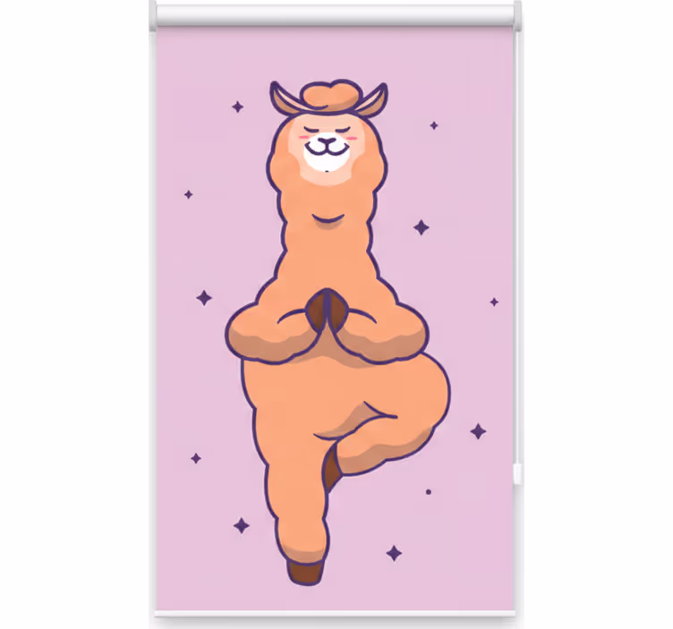 Teenage bedroom roller blind fitness llama - TenStickers