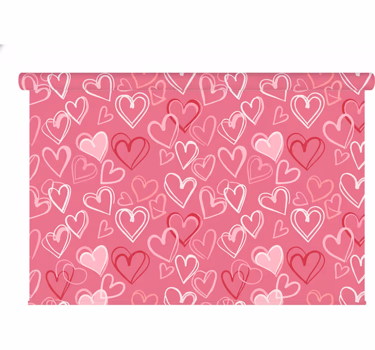 Teenage bedroom roller blind beautiful hearts - TenStickers