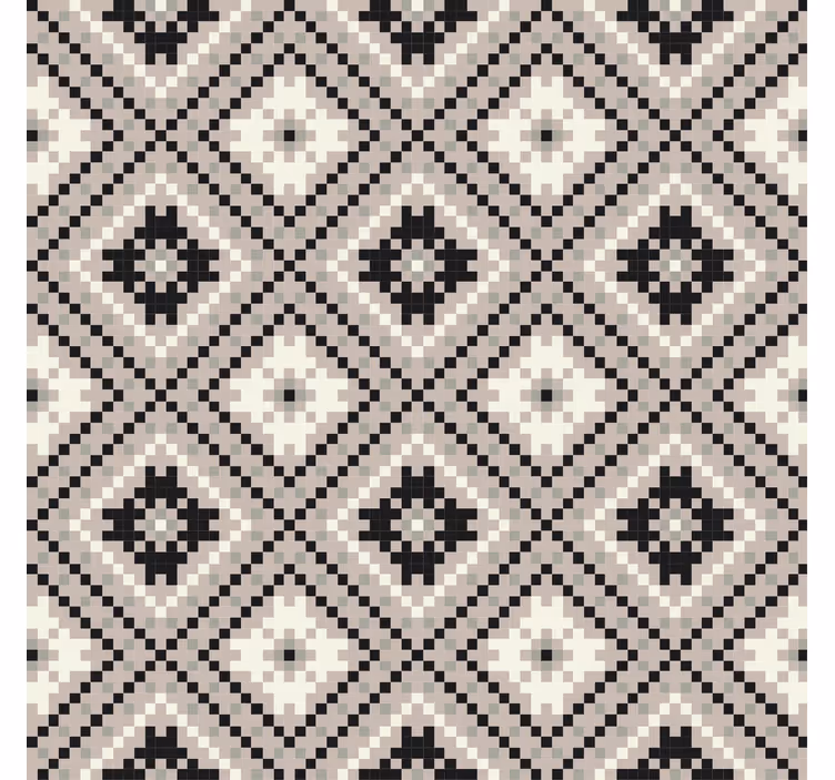 Beige roller blind in a beige rhombus nordic design - TenStickers