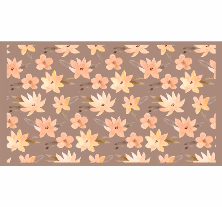 Beige roller blind aquarella pastel floral design - TenStickers
