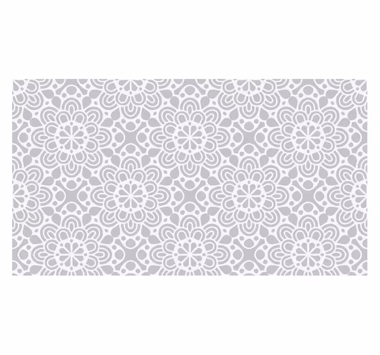 White roller blind white grey floral vinyl rug - TenStickers