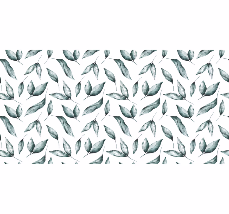 White roller blind green watercolor design - TenStickers