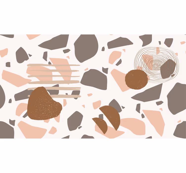 White roller blind pastel terrazzo with figures - TenStickers