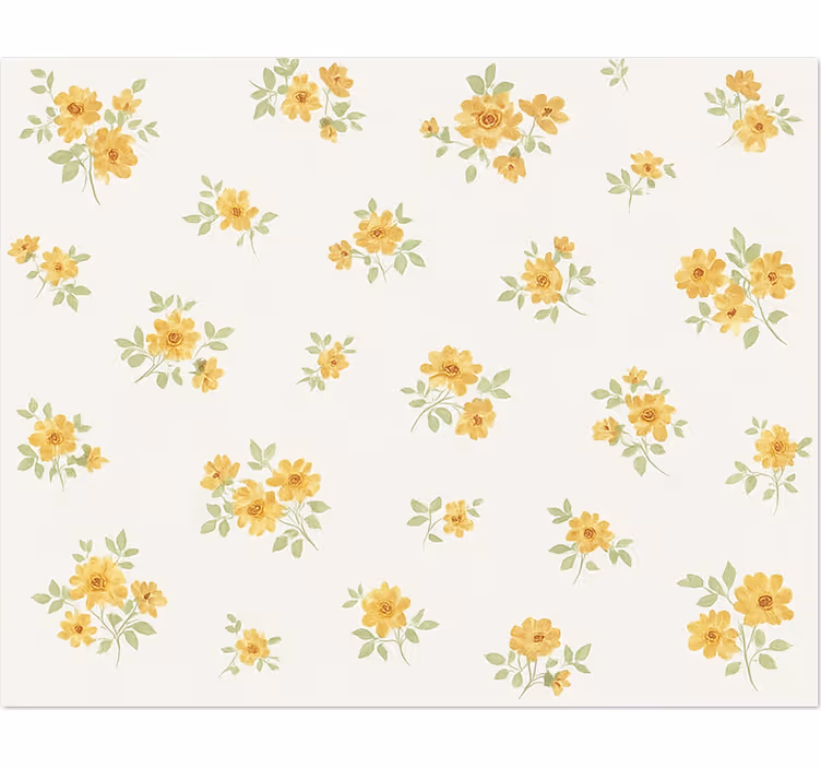 White roller blind delicate chintz floral design - TenStickers
