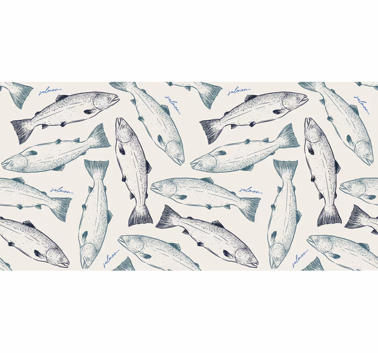 Bathroom roller blind in salmon fish design - TenStickers