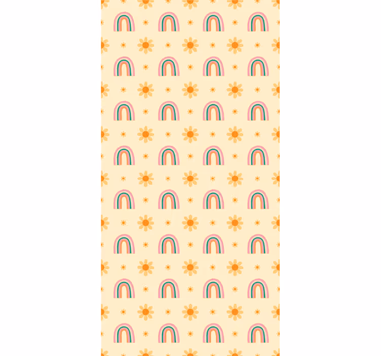 Flower roller blind in floral and rainbow design - TenStickers