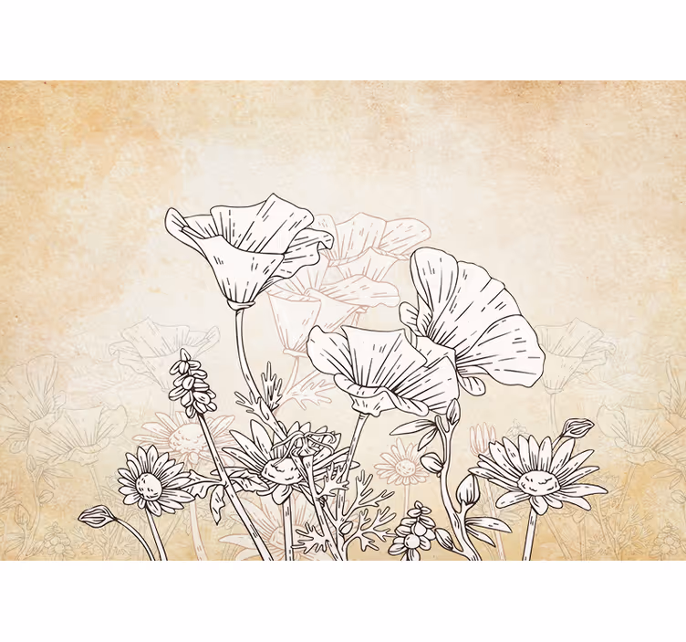 Vintage roller blind in vintage meadow design - TenStickers