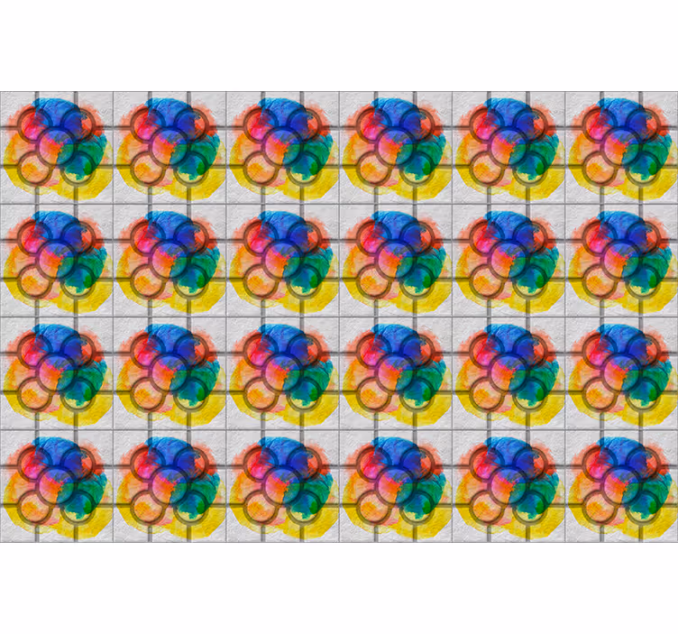 Vintage roller blind colorful bilbao tile design - TenStickers
