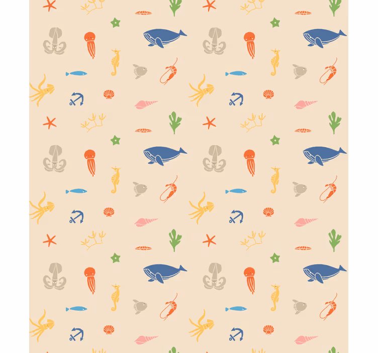 Animal roller blind with ocean creatures design - TenStickers