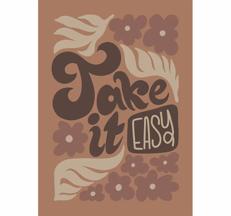 Text roller blind take it easy - TenStickers