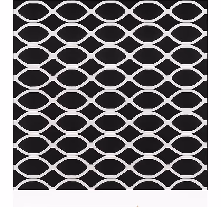 Black roller blind with monochrome oval design - TenStickers