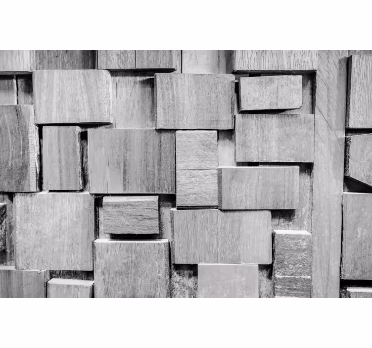 Gray roller blind with dark wooden plank 3d texture - TenStickers