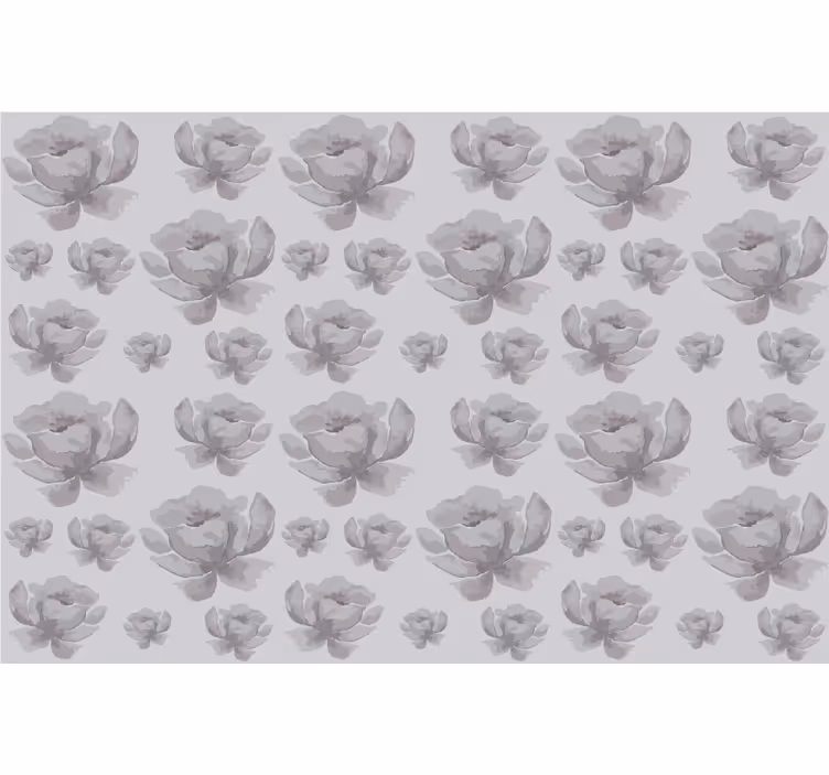 Gray roller blind with 80's floral design - TenStickers