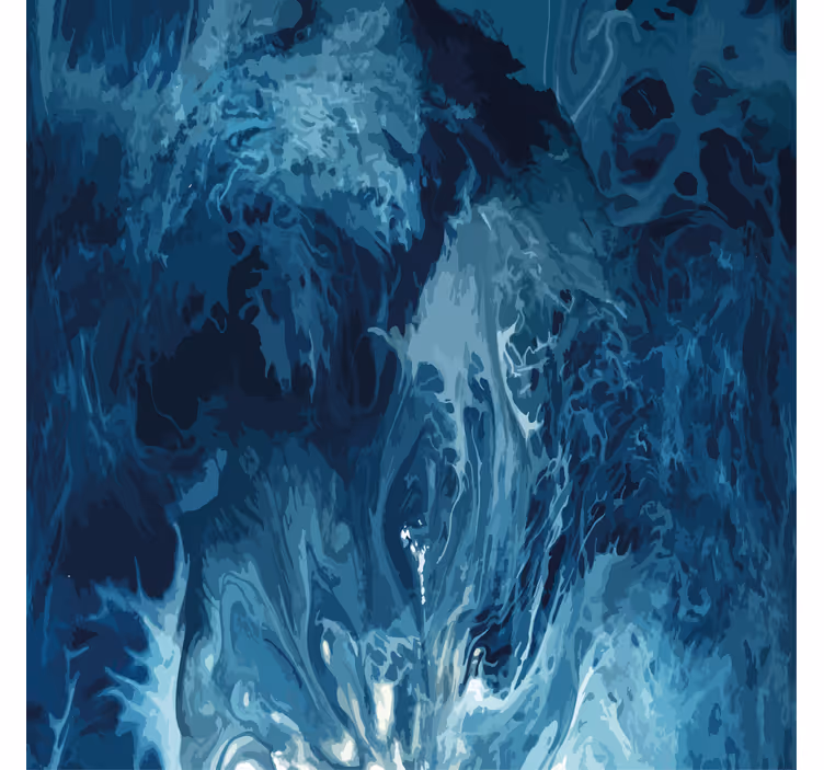 Bathroom roller blind in blue watercolor waves - TenStickers