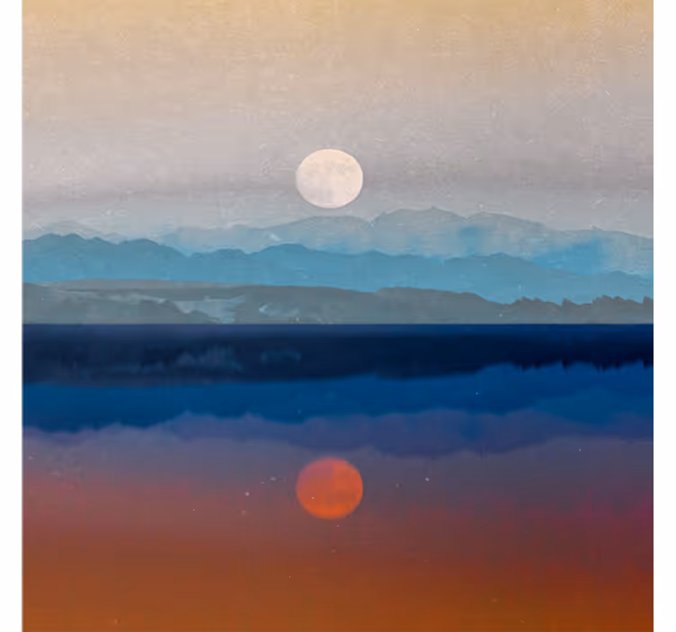 Office roller blind space beautiful moon design - TenStickers