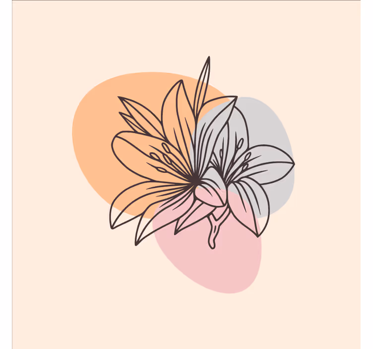 Office roller blind cute flower minimalist design - TenStickers