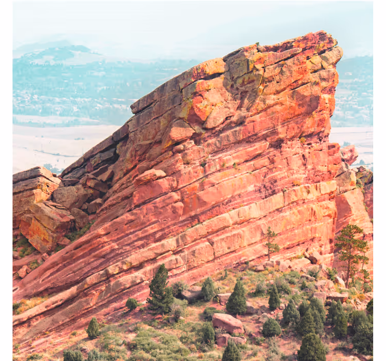 Office roller blind with rock formation aesthetic - TenStickers